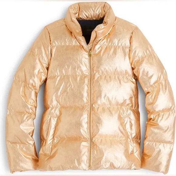*Last Chance* J.Crew Metallic Puffer Jacket with PrimaLoft Rose Gold 🤍 - Picture 5 of 6